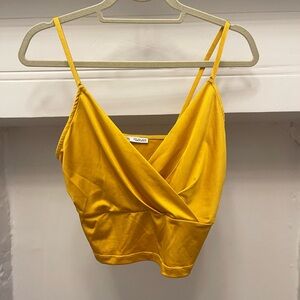 Zara Cropped Blouse, Yellow, Small